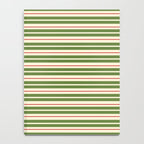 Christmas Stripes Retro Holiday Stripe Pattern in Xmas Green Red Cream  Notebook Gallery Image 4