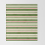 Christmas Stripes Retro Holiday Stripe Pattern in Xmas Green Red Cream  Throw Blanket Gallery Image 2