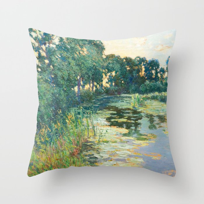 LANDSCAPE OF THE ELBE RIVER VALLEY VaÌclav RadimskyÌ  Throw Pillow Gallery Image 1