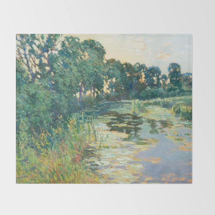 LANDSCAPE OF THE ELBE RIVER VALLEY VaÌclav RadimskyÌ  Throw Blanket Gallery Image 2