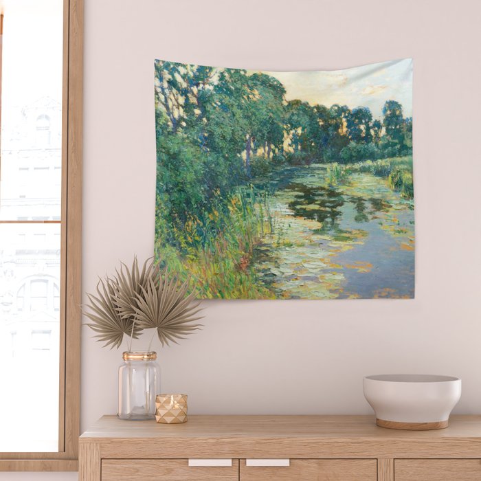 LANDSCAPE OF THE ELBE RIVER VALLEY VaÌclav RadimskyÌ  Wall Tapestry Gallery Image 2