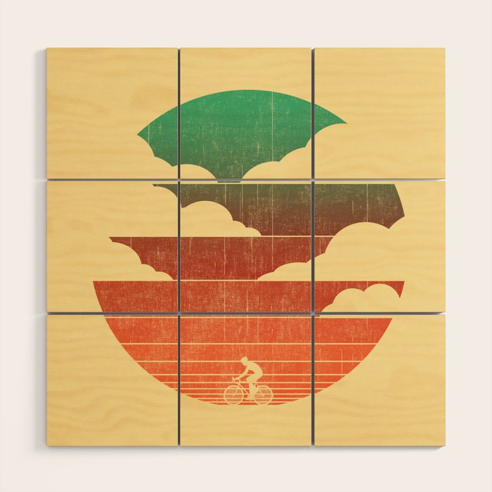 Go West (cycling edition) Wood Wall Art Gallery Image 1