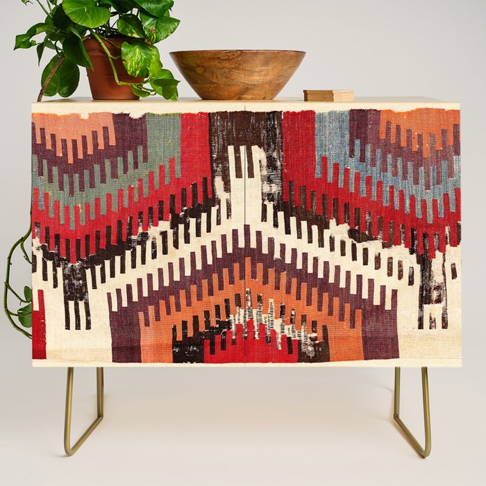 Afyon Central Anatolian Kilim Fragment Print Credenza Gallery Image 1