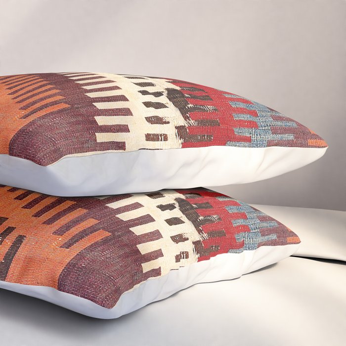 Afyon Central Anatolian Kilim Fragment Print Pillow Sham Gallery Image 3