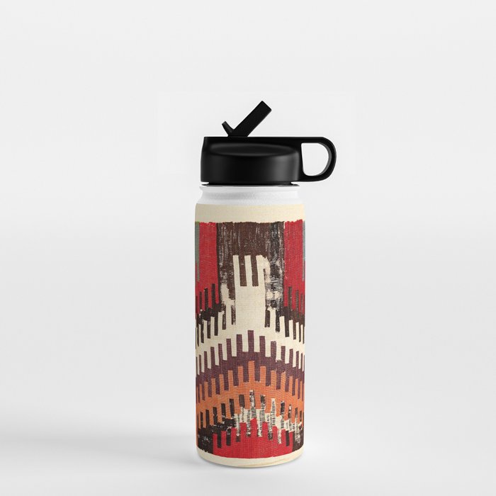 Afyon Central Anatolian Kilim Fragment Print Water Bottle Gallery Image 1