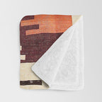 Afyon Central Anatolian Kilim Fragment Print Throw Blanket Gallery Image 3