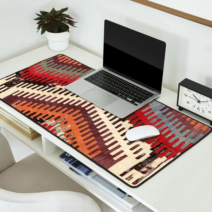 Afyon Central Anatolian Kilim Fragment Print Desk Mat Gallery Image 2