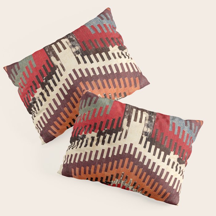 Afyon Central Anatolian Kilim Fragment Print Pillow Sham Gallery Image 3
