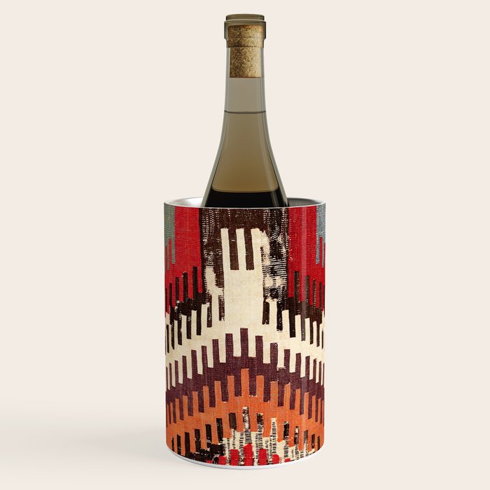 Afyon Central Anatolian Kilim Fragment Print Wine Chiller Gallery Image 1