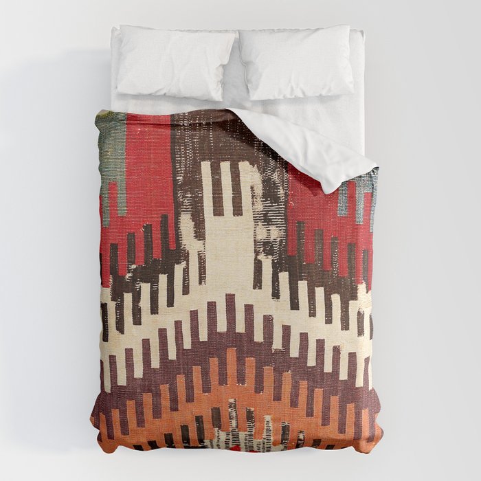 Afyon Central Anatolian Kilim Fragment Print Duvet Cover Gallery Image 1