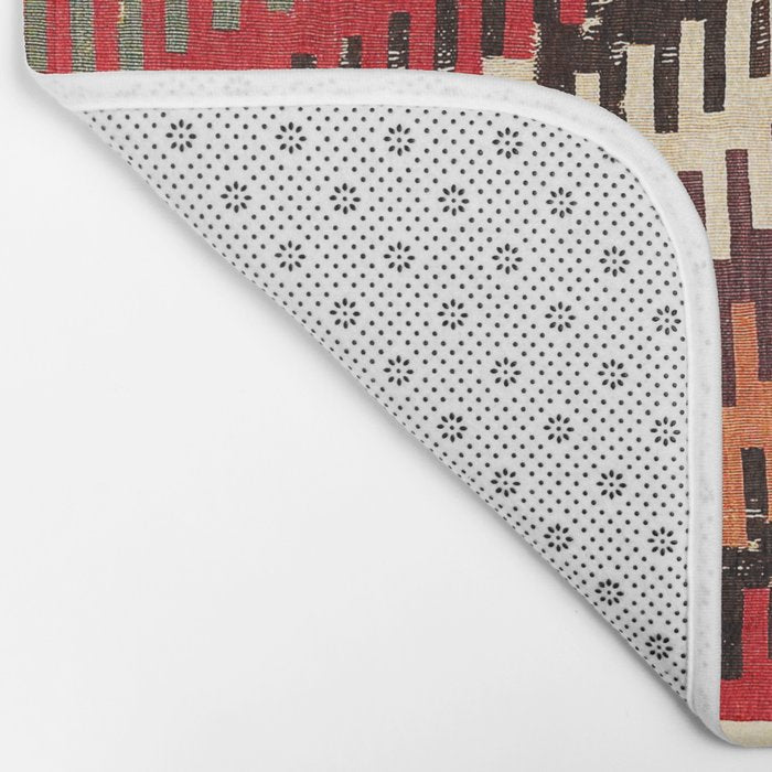 Afyon Central Anatolian Kilim Fragment Print Bath Mat Gallery Image 2