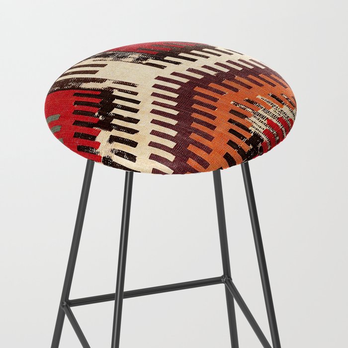 Afyon Central Anatolian Kilim Fragment Print Stool Gallery Image 2