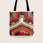 Afyon Central Anatolian Kilim Fragment Print Tote Bag Gallery Image 1
