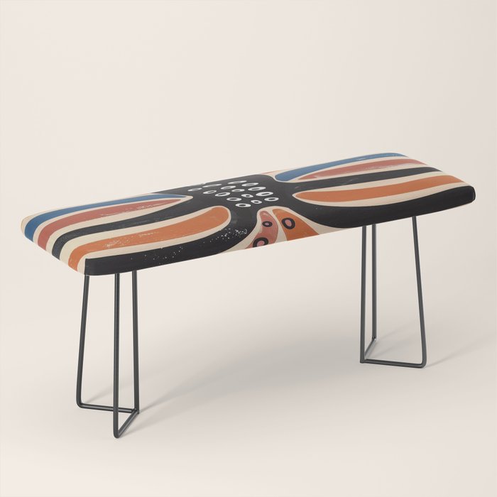 Abstract Octopus with Retro Lines Bench Gallery Image 1