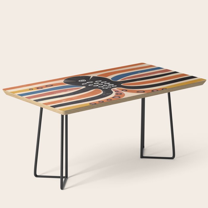 Abstract Octopus with Retro Lines Coffee Table Gallery Image 1
