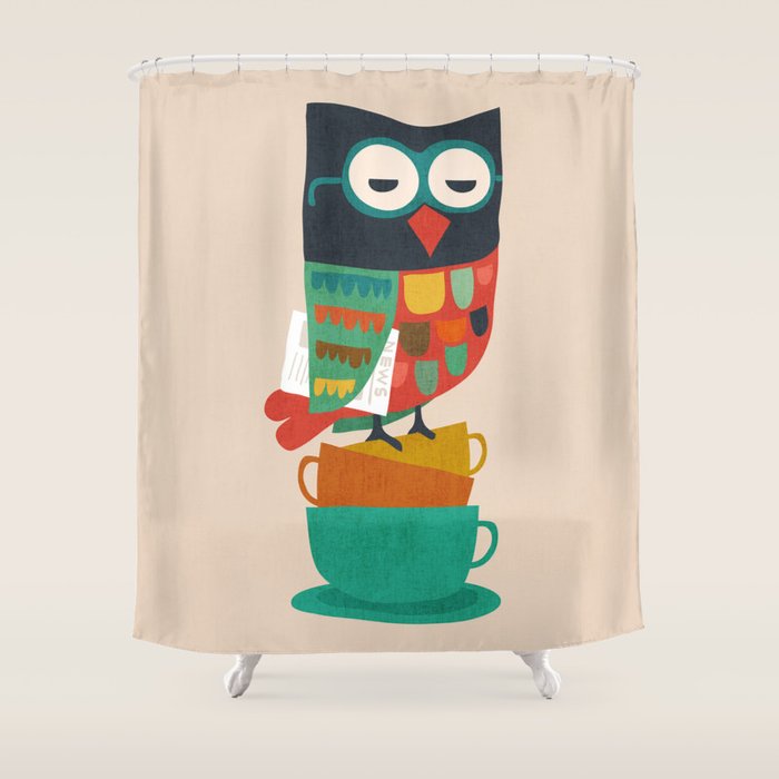 Morning Owl Shower Curtain Gallery Image 1