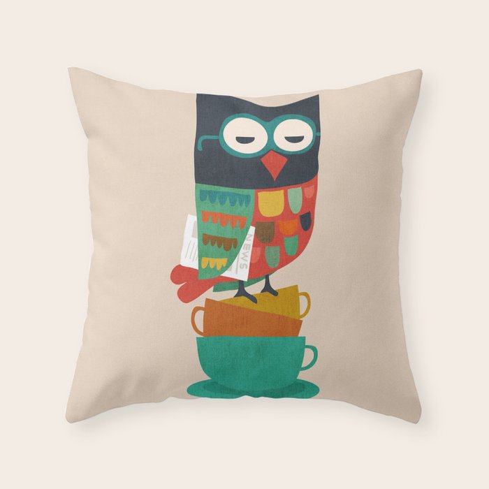 Morning Owl Throw Pillow Gallery Image 1