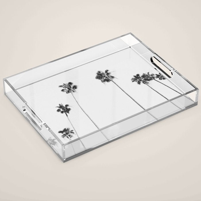 Black & White Palms Acrylic Tray Gallery Image 1