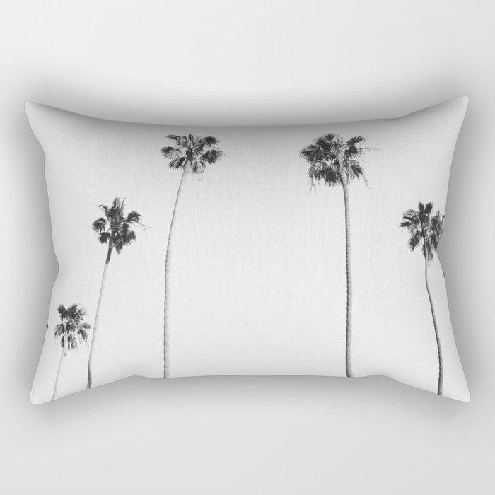 Black & White Palms Rectangular Pillow Gallery Image 2