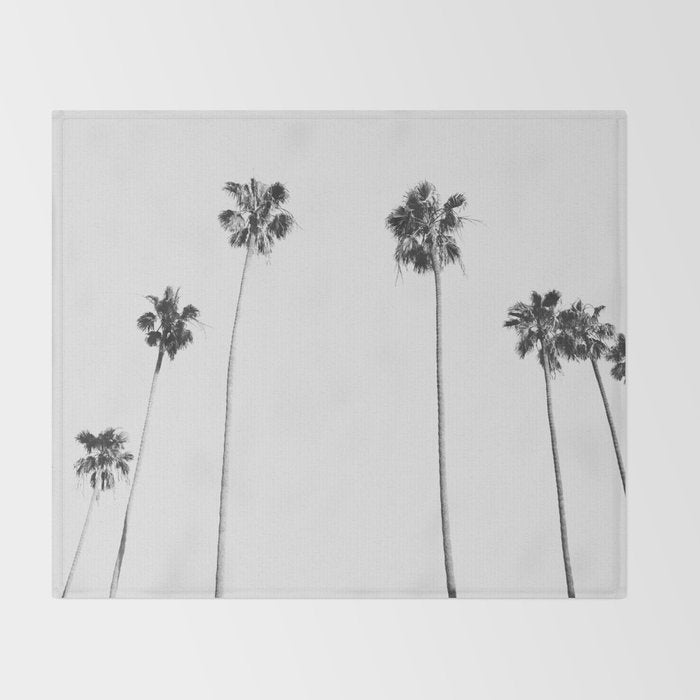 Black & White Palms Throw Blanket Gallery Image 2