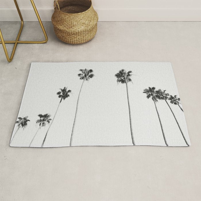 Black & White Palms Rug Gallery Image 1