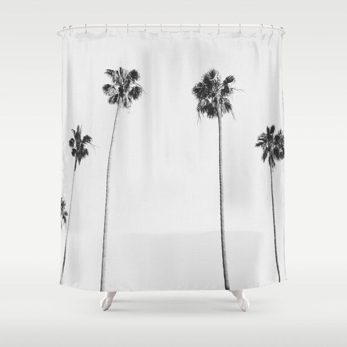 Black & White Palms Shower Curtain Gallery Image 1