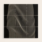 Minimal curves black Wood Wall Art Gallery Image 1