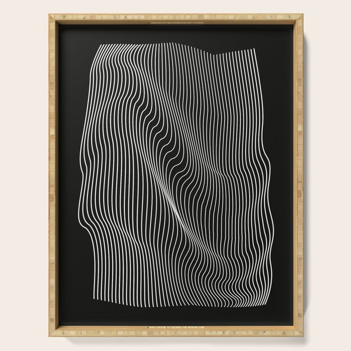 Minimal curves black Serving Tray Gallery Image 1
