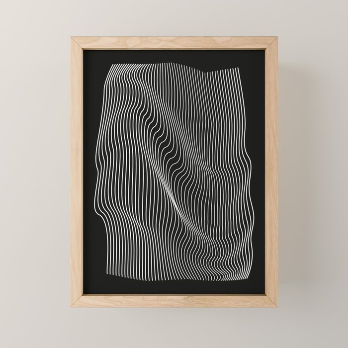 Minimal curves black Mini Art Print Gallery Image 1