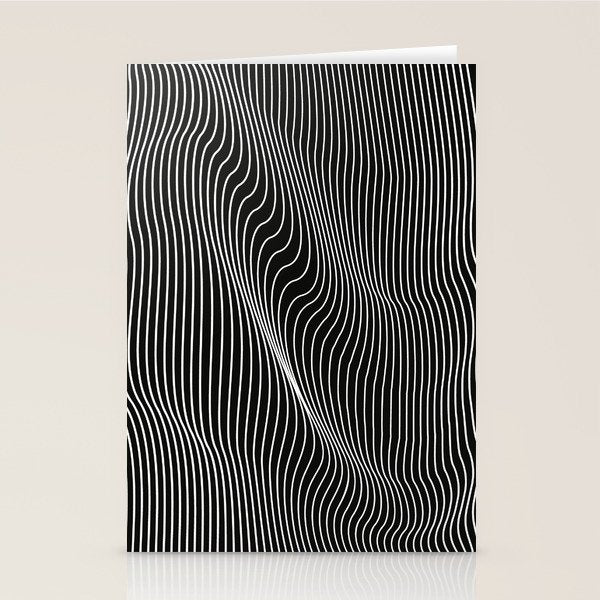 Minimal curves black Stationery Card Gallery Image 2