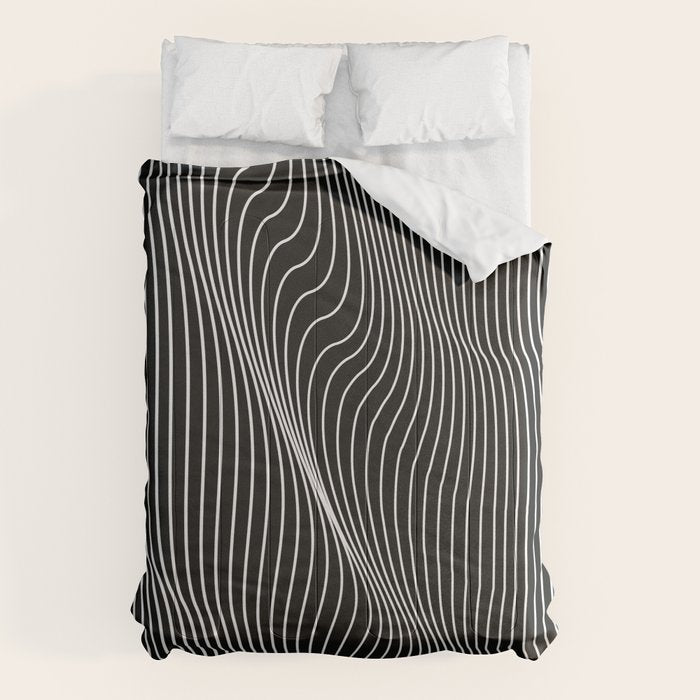 Minimal curves black Comforter Gallery Image 6
