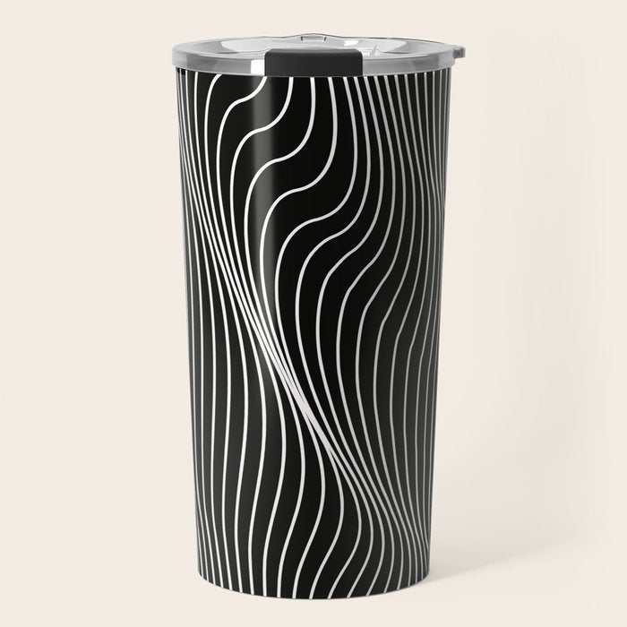 Minimal curves black Travel Mug Gallery Image 1