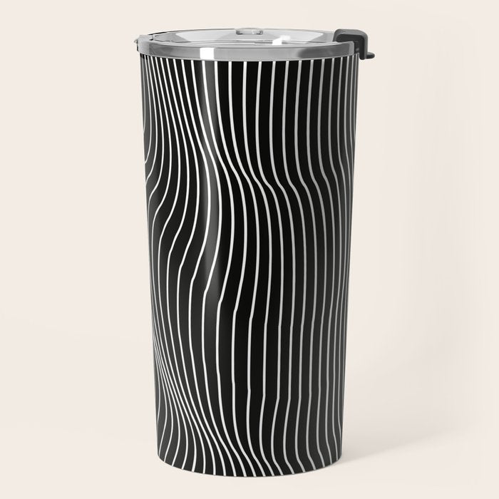 Minimal curves black Travel Mug Gallery Image 2