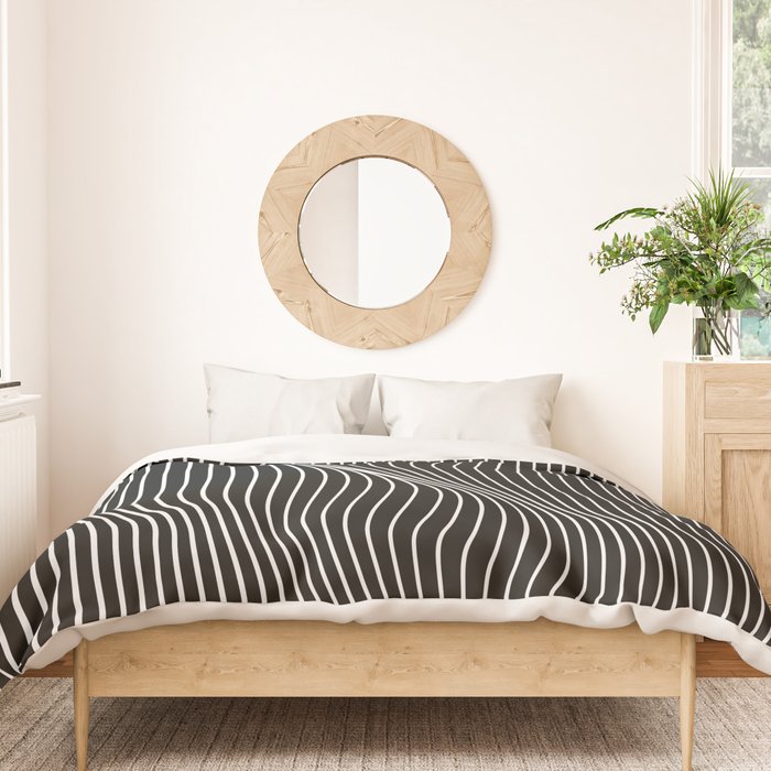 Minimal curves black Duvet Cover Gallery Image 3