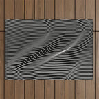 Minimal curves black Outdoor Rug Gallery Image 1