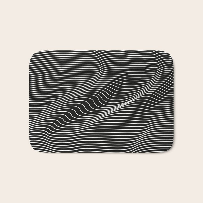 Minimal curves black Bath Mat Gallery Image 1