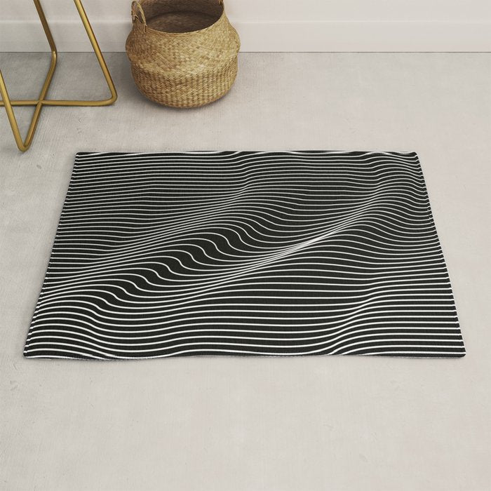Minimal curves black Rug Gallery Image 1