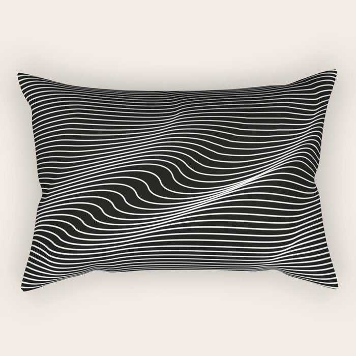 Minimal curves black Rectangular Pillow Gallery Image 1