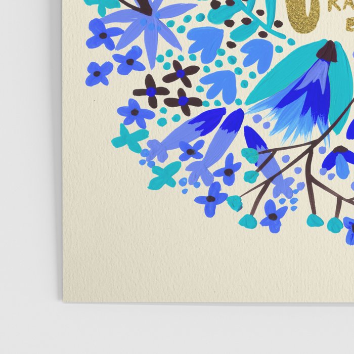 The Earth Laughs in Flowers - Gold & Blue Poster Gallery Image 3
