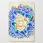 The Earth Laughs in Flowers - Gold & Blue Cutting Board Gallery Image 1