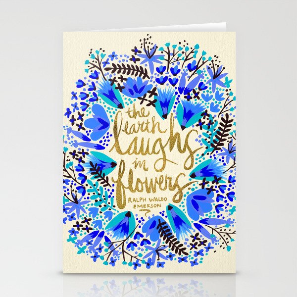 The Earth Laughs in Flowers - Gold & Blue Stationery Card Gallery Image 2