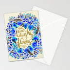 The Earth Laughs in Flowers - Gold & Blue Stationery Card Gallery Image 2