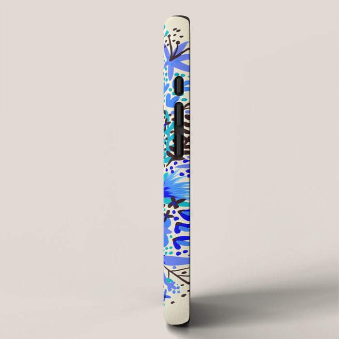 The Earth Laughs in Flowers - Gold & Blue iPhone Case Gallery Image 2