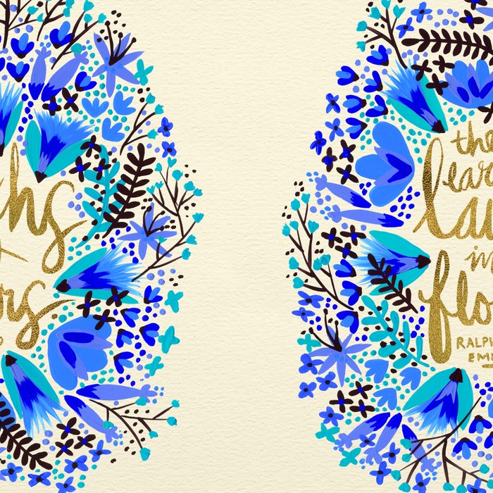 The Earth Laughs in Flowers - Gold & Blue Coffee Mug Gallery Image 2