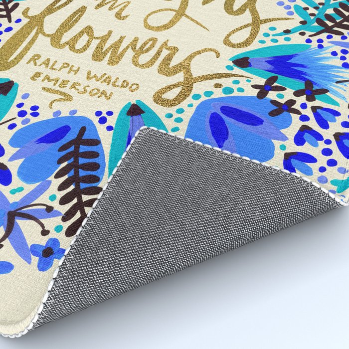 The Earth Laughs in Flowers - Gold & Blue Rug Gallery Image 4