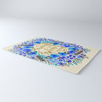 The Earth Laughs in Flowers - Gold & Blue Rug Gallery Image 3