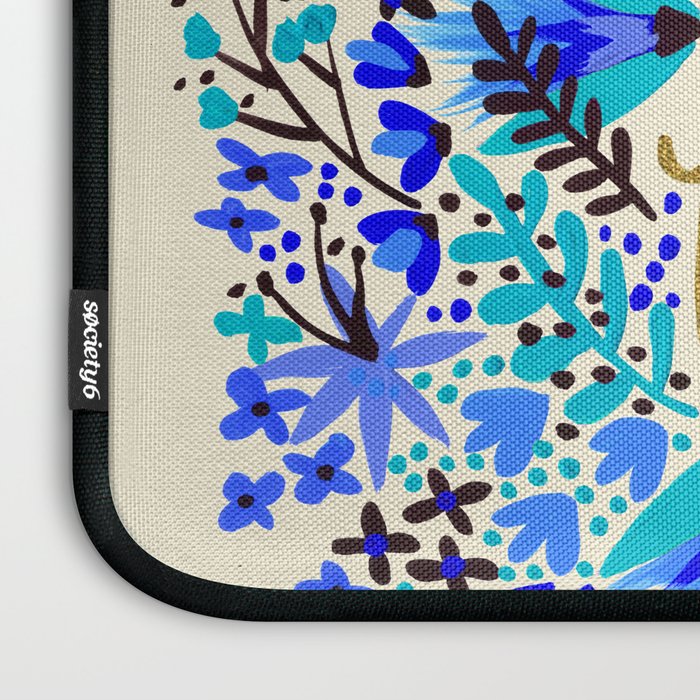 The Earth Laughs in Flowers - Gold & Blue Laptop Sleeve Gallery Image 3