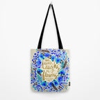 The Earth Laughs in Flowers - Gold & Blue Tote Bag Gallery Image 2
