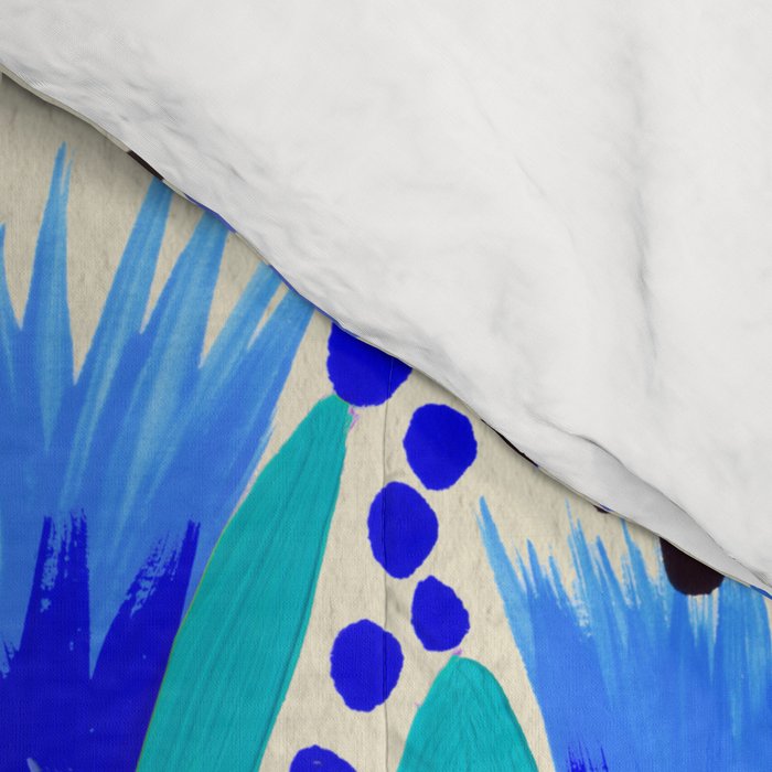 The Earth Laughs in Flowers - Gold & Blue Comforter Gallery Image 4