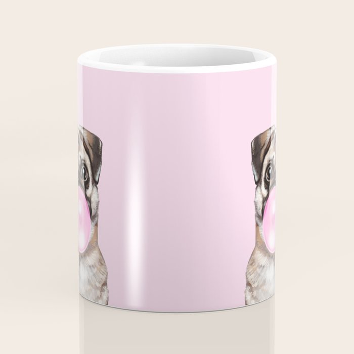 Pug with Pink Bubble Gum Coffee Mug Gallery Image 4